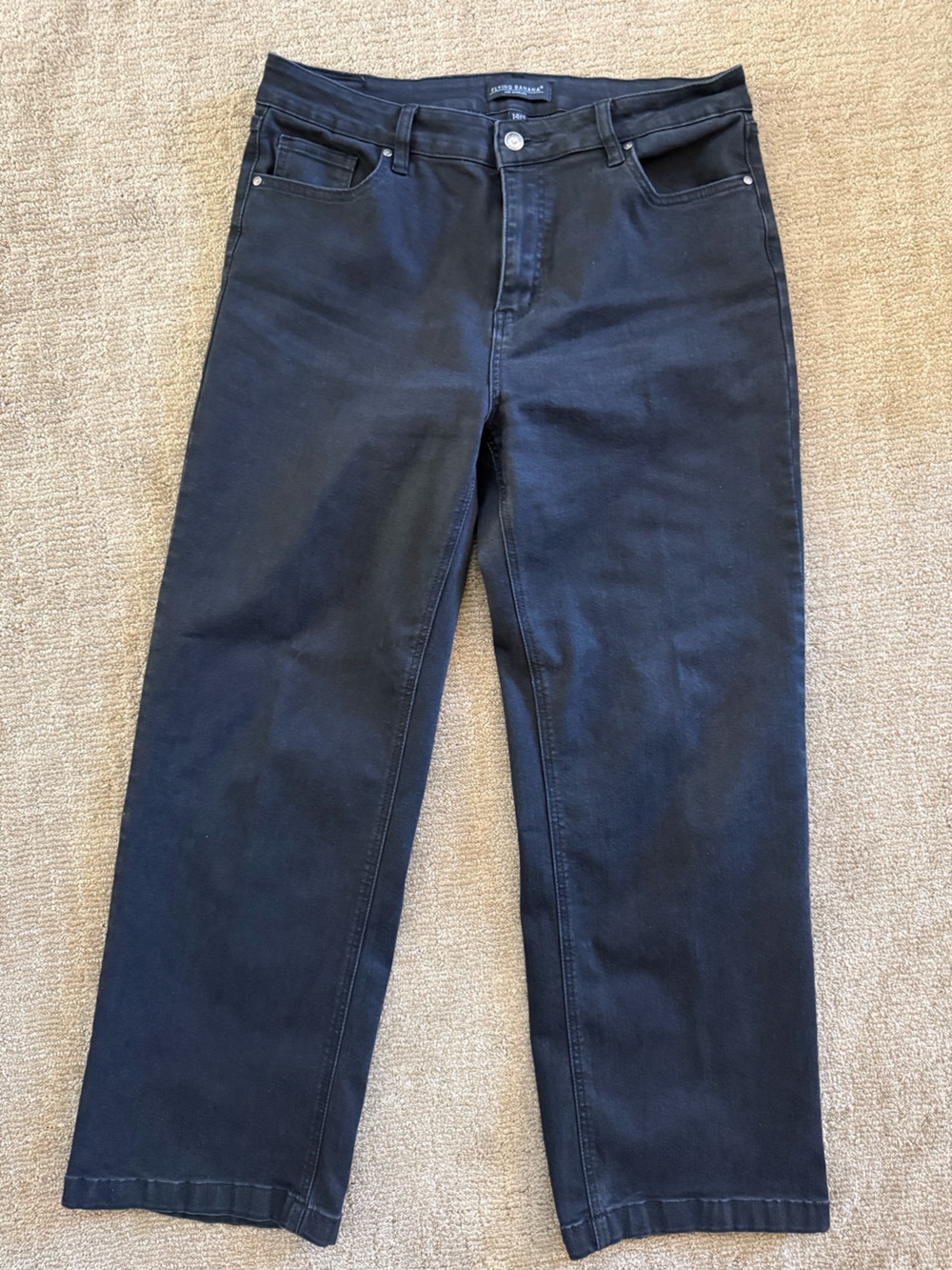Flying Banana 14 Black Wide leg jeans  Straight Leg Pants